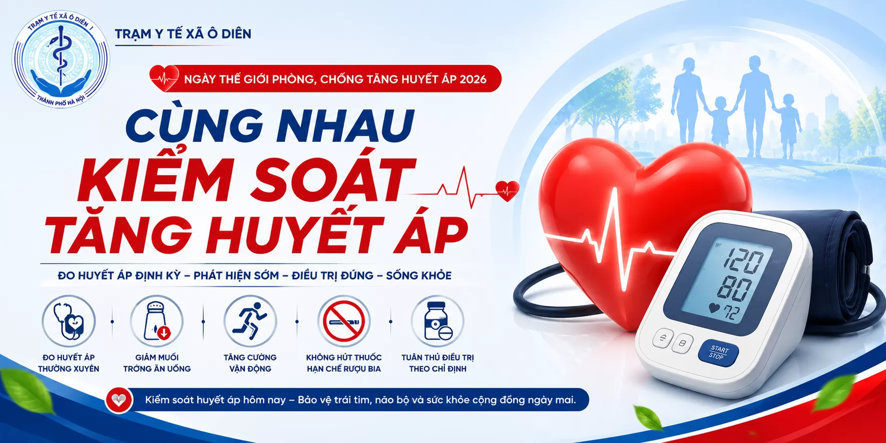 HƯỞNG ỨNG NGÀY THẾ GIỚI PHÒNG, CHỐNG TĂNG HUYẾT ÁP 2026: “CÙNG NHAU KIỂM SOÁT TĂNG HUYẾT ÁP”
