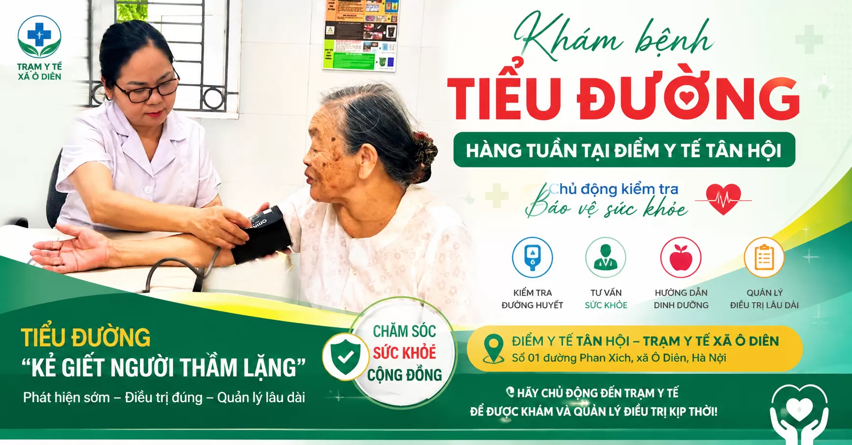 KHÁM BỆNH TIỂU ĐƯỜNG HÀNG TUẦN TẠI TRẠM Y TẾ Ô DIÊN
