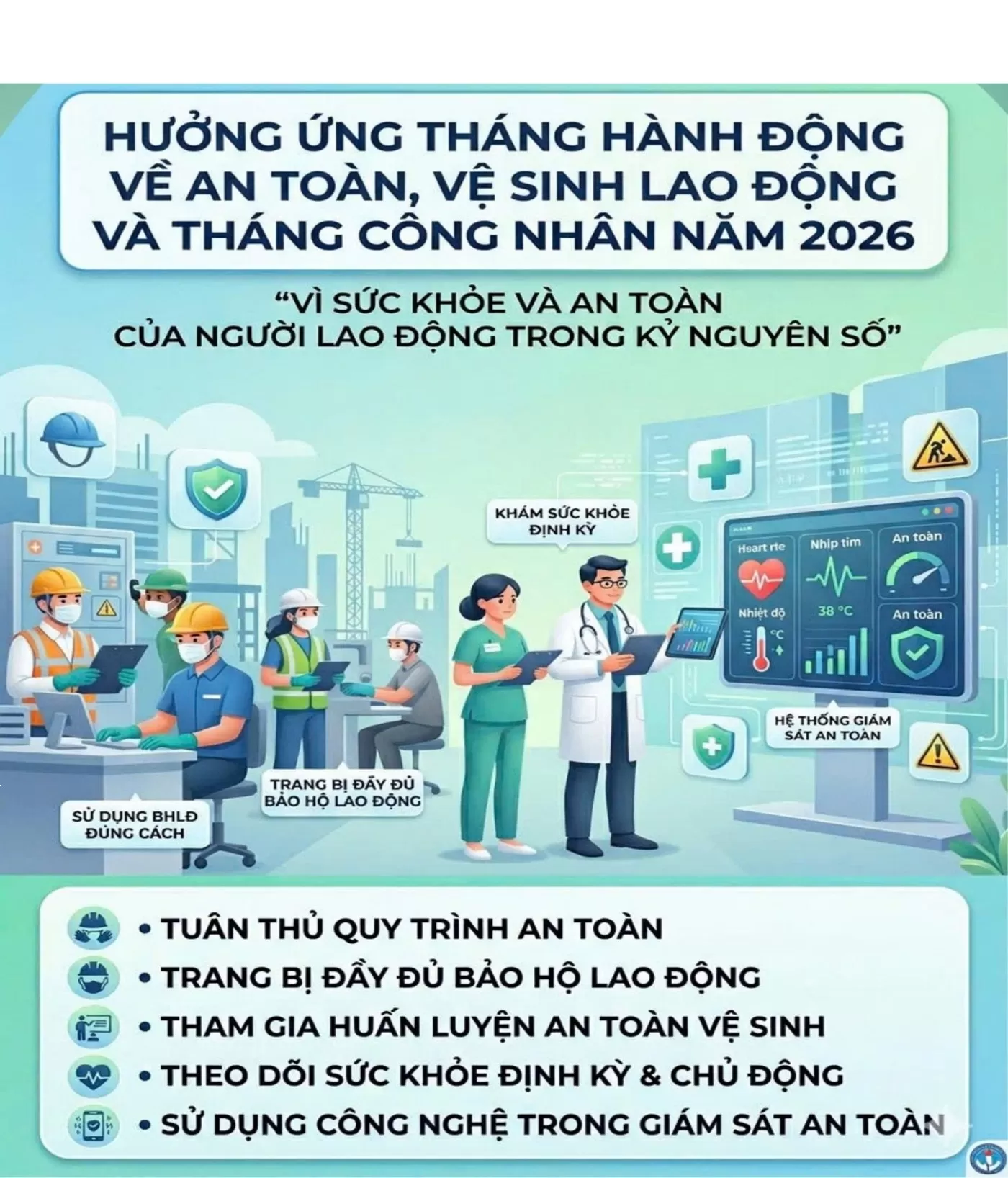 HƯỞNG ỨNG THÁNG HÀNH ĐỘNG VỀ AN TOÀN, VỆ SINH LAO ĐỘNG VÀ THÁNG CÔNG NHÂN NĂM 2026